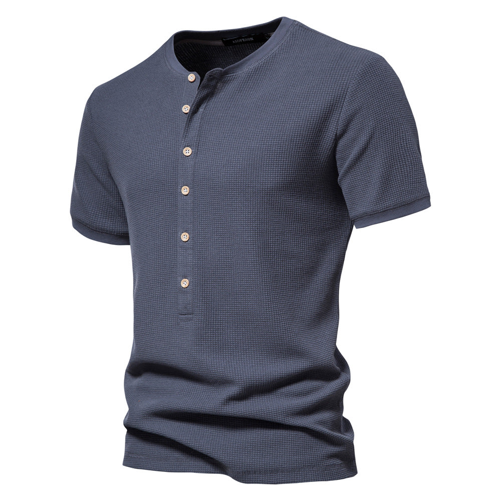 Herren-T-Shirt mit Ausschnittnähten, kurzärmelig, einfarbig, für den Sommer | TS1076