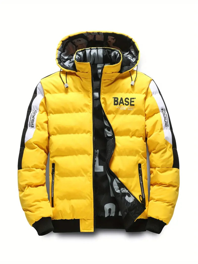 Herren Pufferjacke mit Kapuze, lässige Regular Fit Wintermantel Daunenjacke | 2021/TL