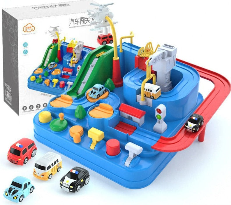 Kinder Abenteuer Fahrzeug Spielzeug Puzzle Stadt Rettung Pädagogische Spielsets Slot Car Track Spielzeug Mini Fernbedienung Autos