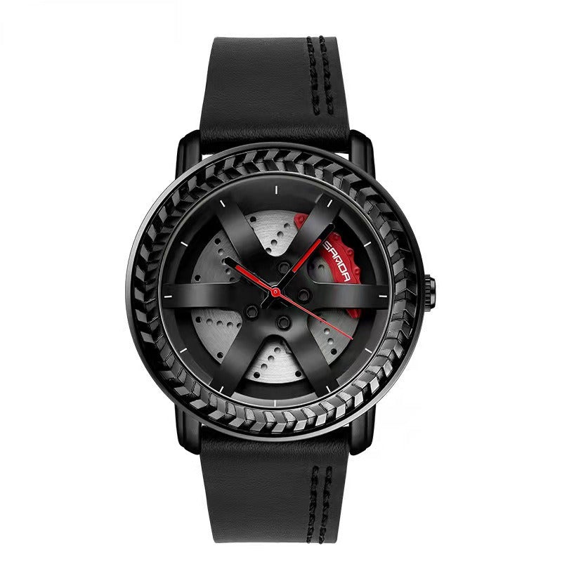 Herrenuhren Hochwertige Quarz-Drehuhr mit wasserdichtem Auto-Rad-Armband | 1050