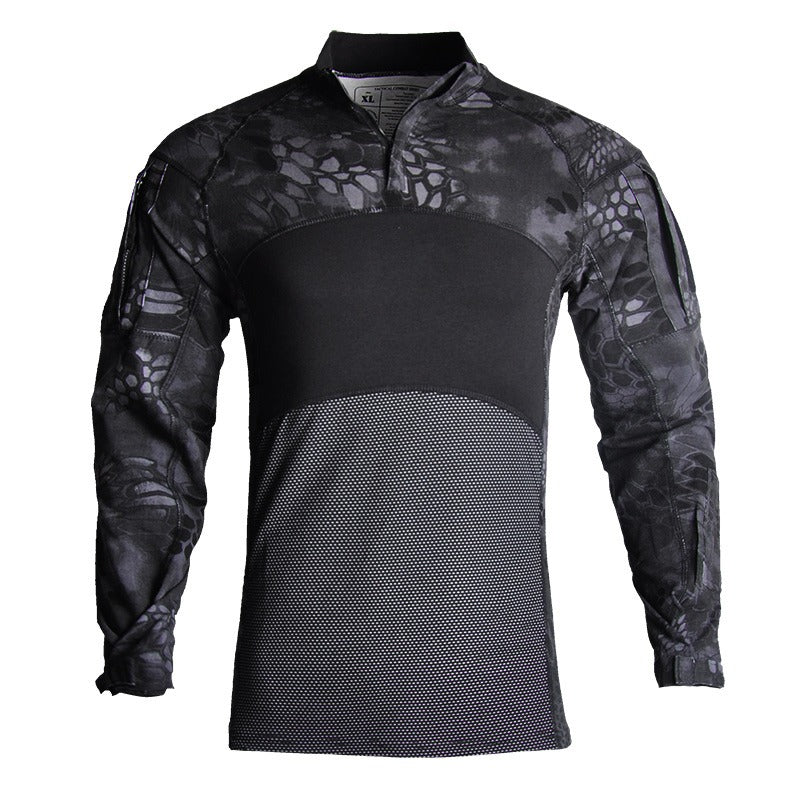Taktisches Langarmhemd für Herren, Airsoft, Militär, Camo-Pullover-T-Shirt | 00856
