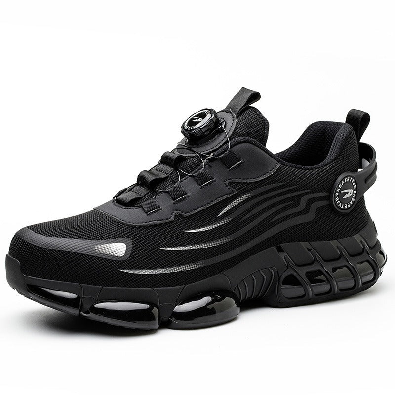Leichte Sicherheitsschuhe mit Stahlkappe für Herren, Arbeitssneaker, gedrehter Knopf, leicht zu tragen, Baustiefel, atmungsaktive Sportschuhe