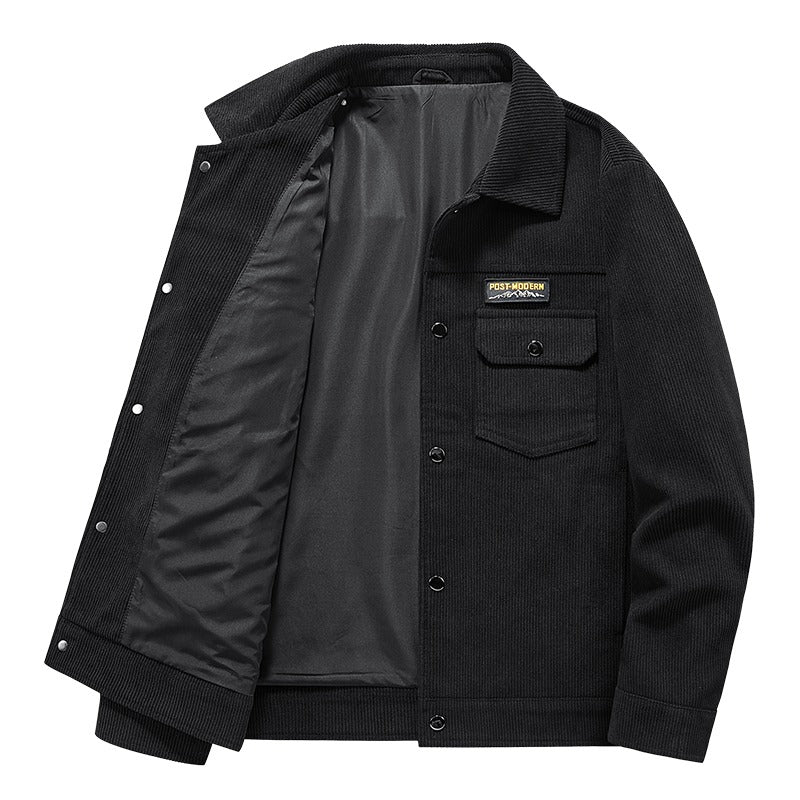 Herrenjacke Slim-Fit Mantel Cord Mode Lässige Bomberjacken für Männer | XX-1807