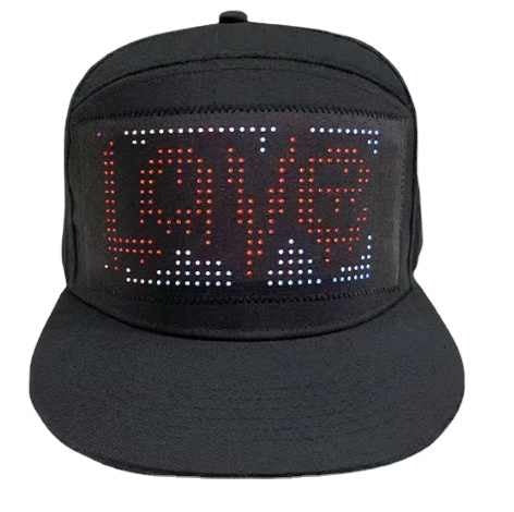 App-gesteuerte LED-Kappe Bluetooth Vollfarbdisplay Nachricht Wiederaufladbarer Hut Cooles Partykostüm | HMZ-005