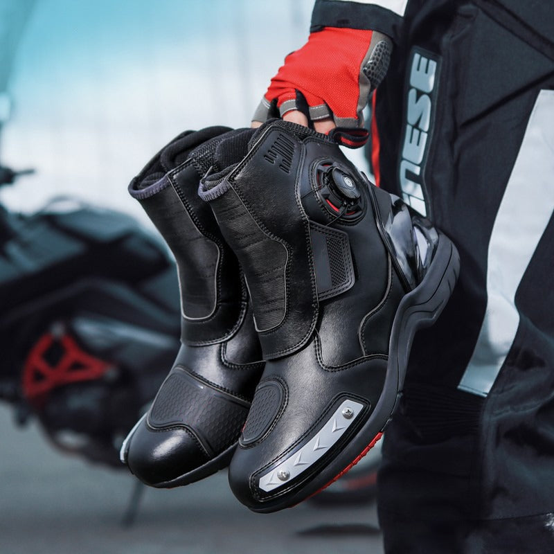 Professionelle Mountainbike-Stiefel aus schwarzem Leder | 666