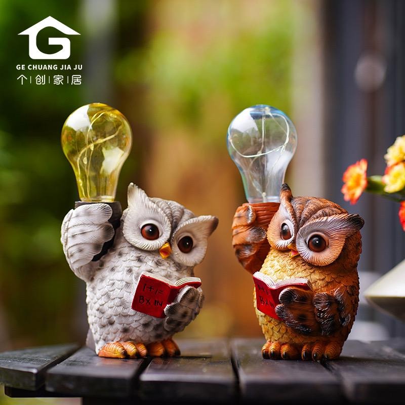 Solar-Eule-Gartenleuchte, LED-Dekoration für den Außenbereich, Tier- und Vogel-Ornament für Garten- und Terrassendekoration | RDW102