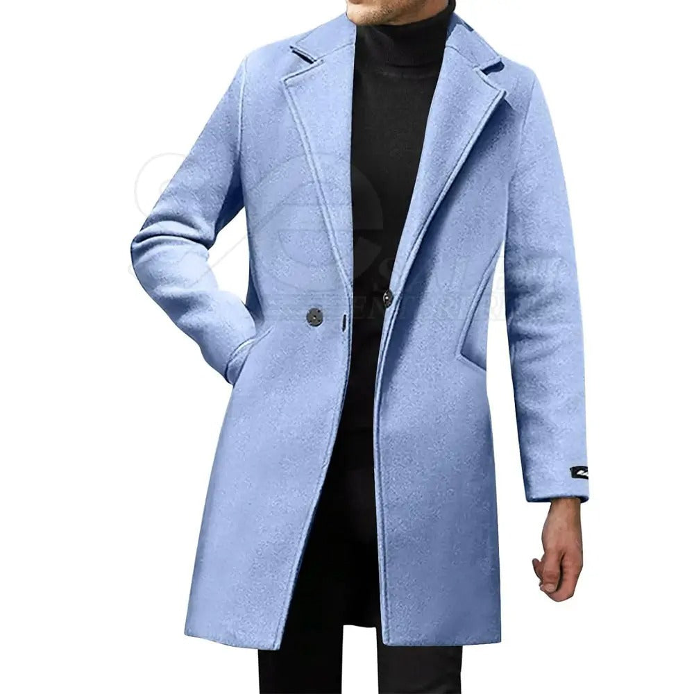 Herrenmode Trenchcoats Lässige, solide Jacke Windbreaker Warmer Wintermantel | 1211MF3