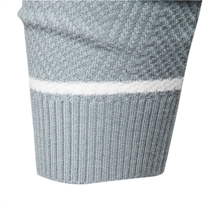 Herren O-Ausschnitt Patchwork Langarm Warm Slim Casual Fashion Pullover | 207