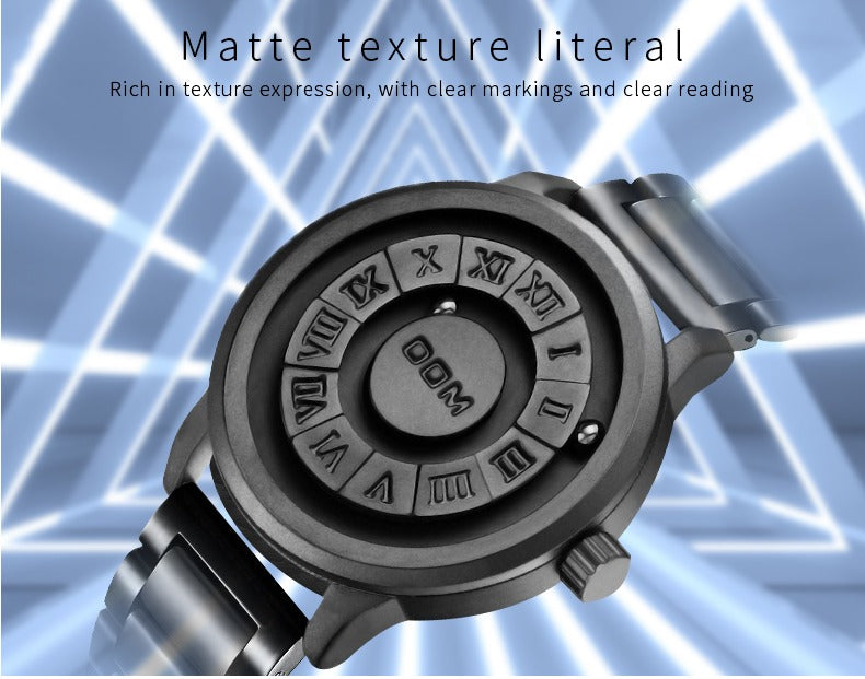 Herrenuhren Magnetischer Rollzeiger Einzigartiges Design Luxus-Armbanduhr aus Edelstahl | 0047