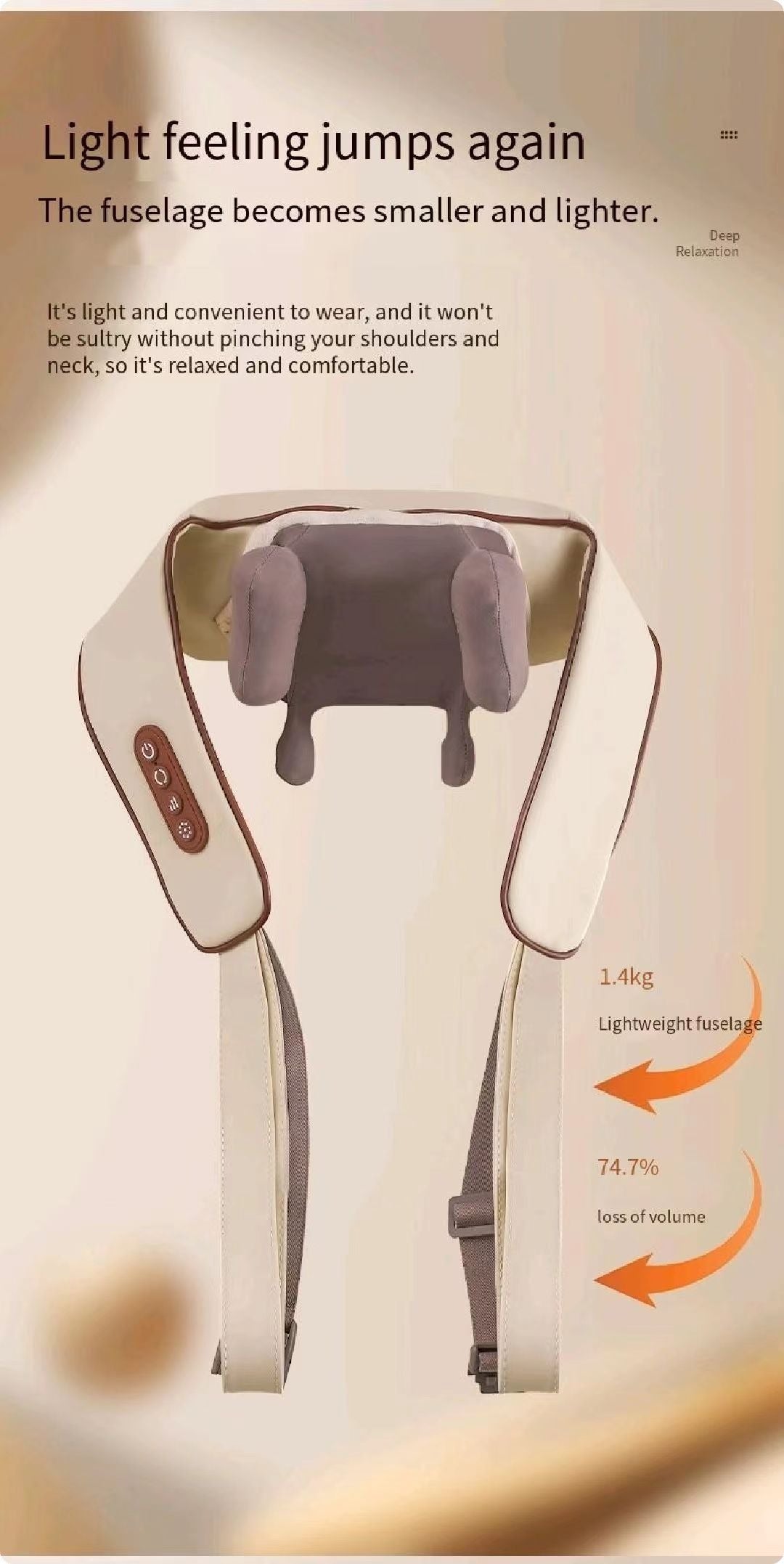 Nacken- und Schultermassagegerät, Wärmetherapie, Nacken, Rücken, kabellos, Knoten, Trapezmuskel-Nackenmassagegerät |