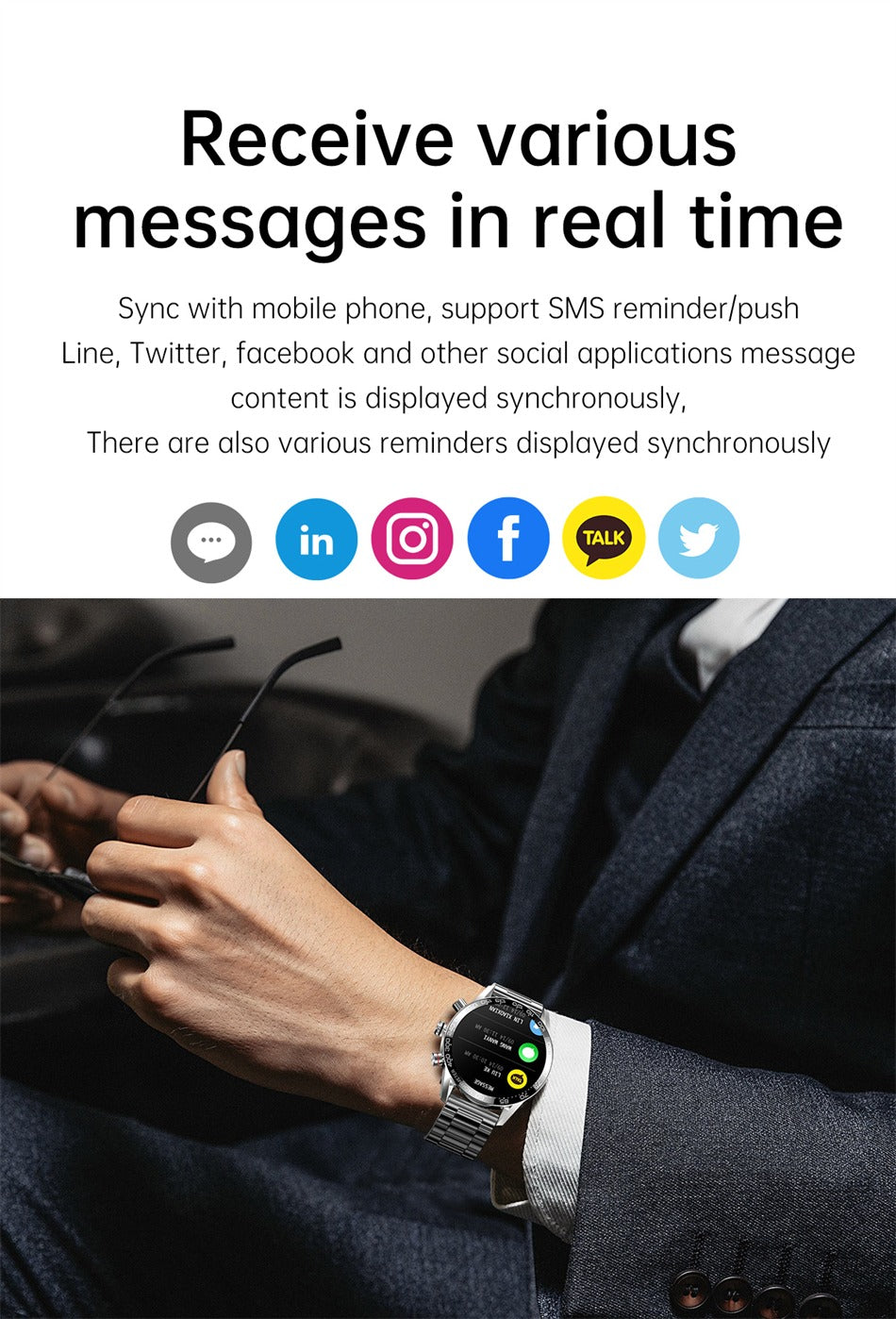Herren-Smartwatch mit AMOLED-HD-Bildschirm und Bluetooth-Anruffunktion | BW0408