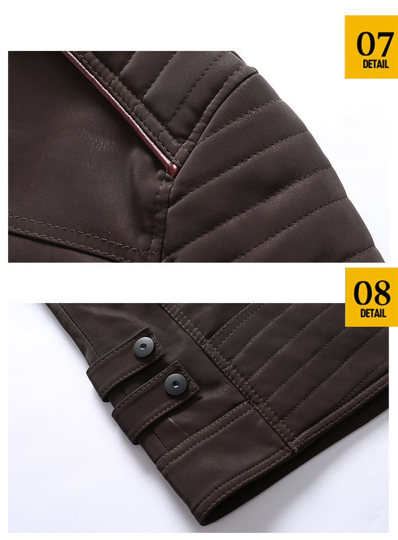 Herren PU-gebürstete weiche Wildlederjacke, modischer Blazer mit mehreren Stickereien | 8809
