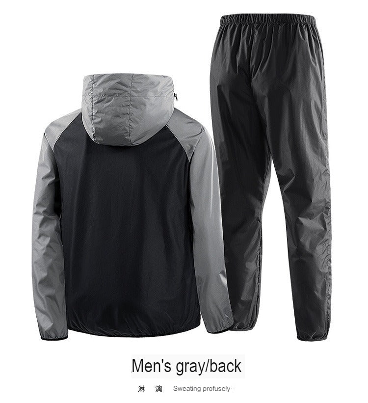 Herren Laufpullover Zweiteiliges Set Gewichtsverlust Kontrolle Körperfett Sauna Schwitzanzug | YJ9681