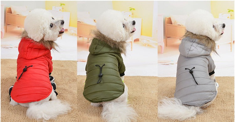 Haustierkleidung Winter Puffermantel Luxus Baumwolle Leichte warme Daunenjacke Hund Zweibein Baumwollanzug Haustierkleidung |