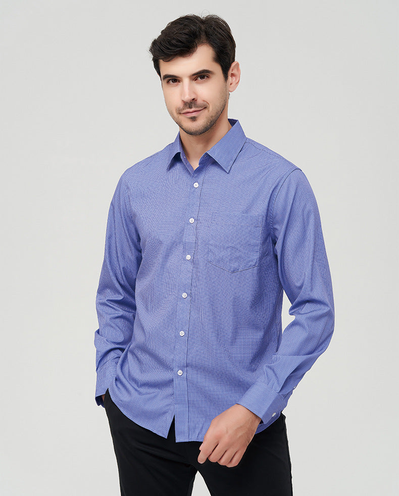 Herrenhemden Langarm Elastisch Falten Formelle Business Camisas Shirts | A7