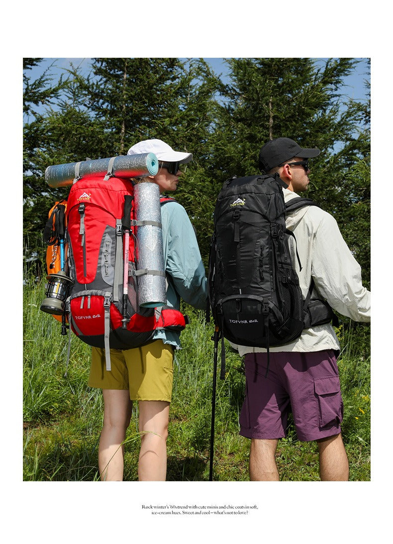 65+5L Outdoor-Wanderrucksack – Wasserdichter Trekkingrucksack mit großem Fassungsvermögen, Reflektorstreifen und erweiterbarem Design | 2201