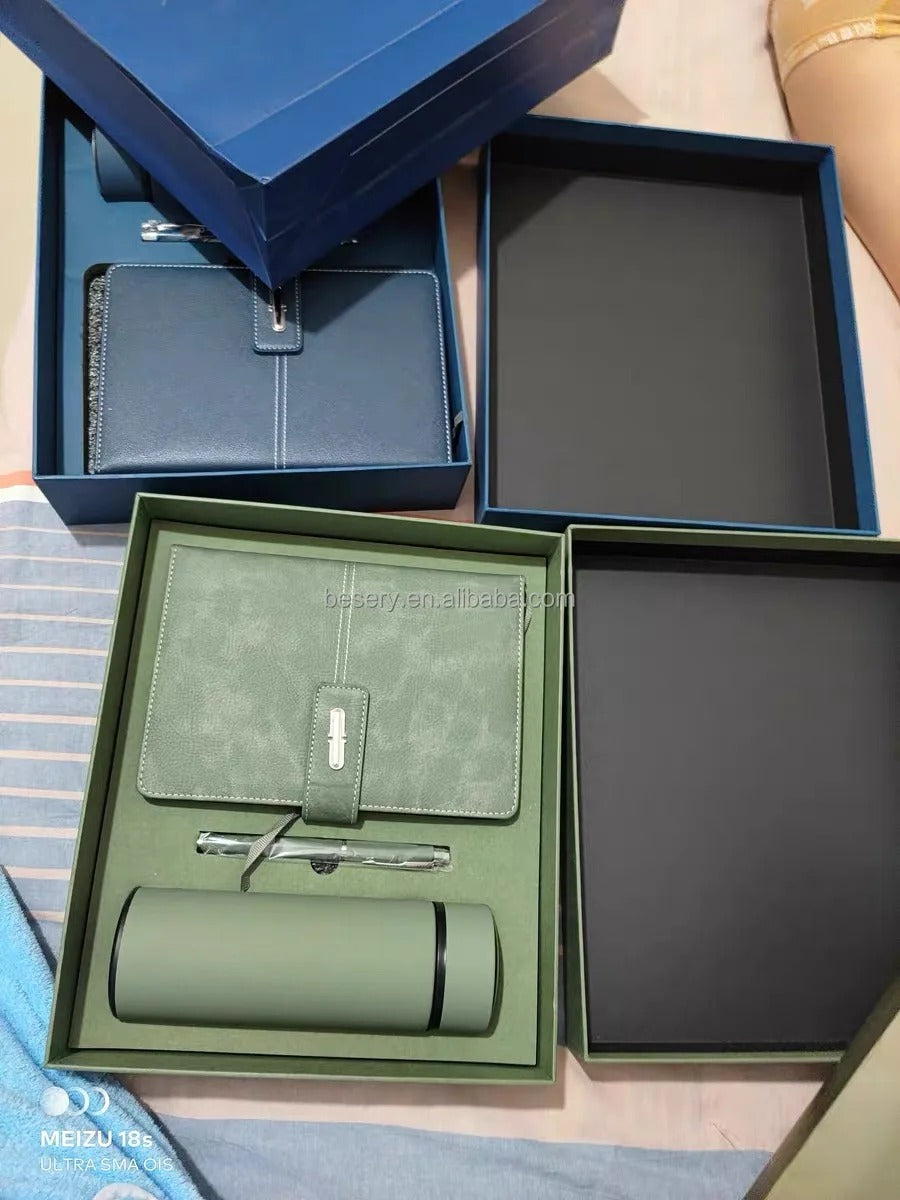 Premium A5 Notizbuch Geschenkset mit Stift USB-Stick & Thermobecher Geschenkset | 11111