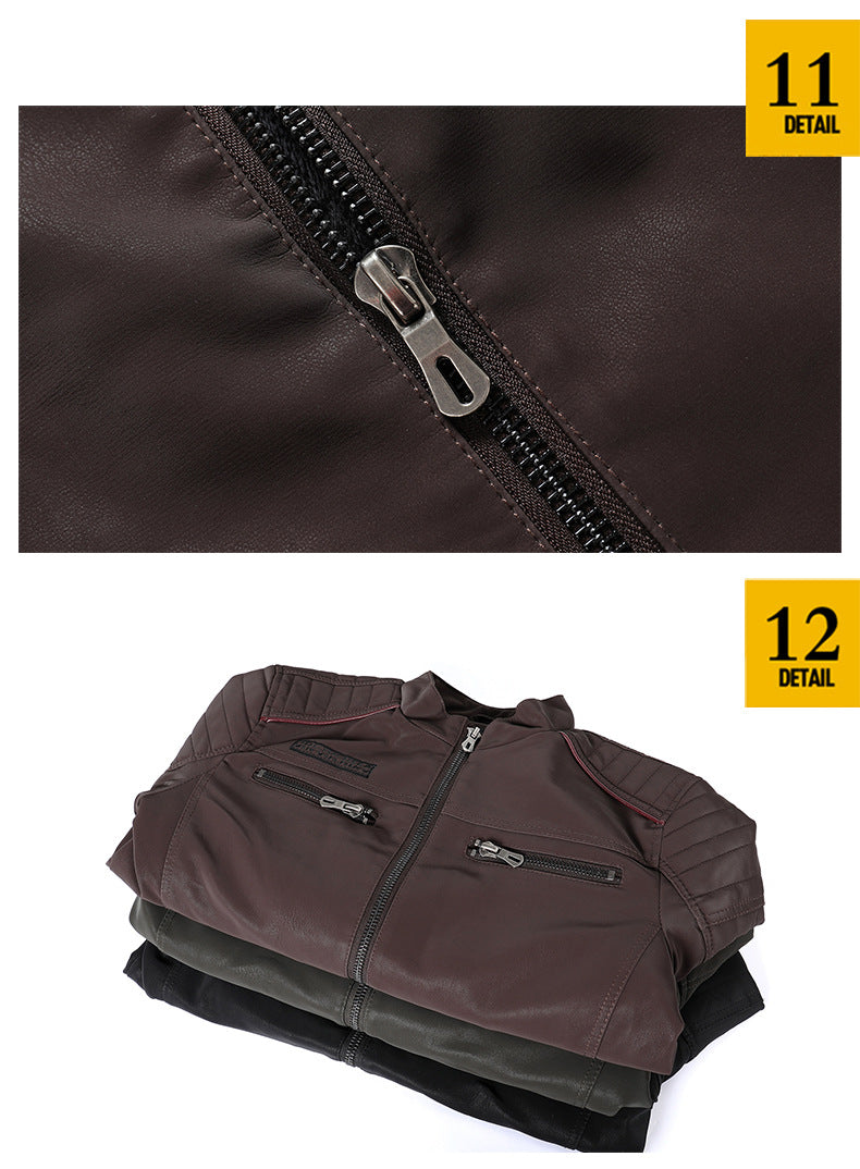 Herren PU-gebürstete weiche Wildlederjacke, modischer Blazer mit mehreren Stickereien | 8809