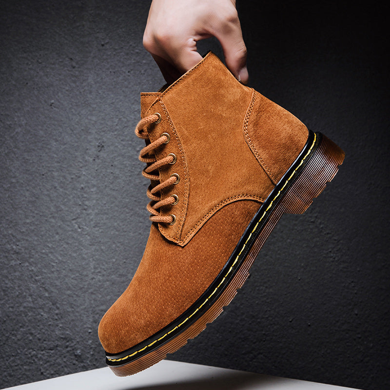 Britische Retro-Lederstiefeletten für Herren, modische Thermo-Outdoor-Schuhe | 8916