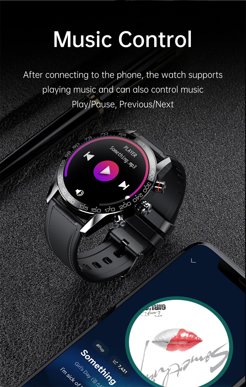 Herren-Smartwatch mit AMOLED-HD-Bildschirm und Bluetooth-Anruffunktion | BW0408