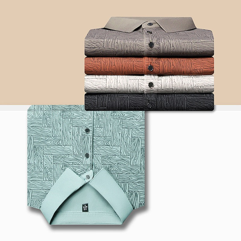 Leichtes Sommer-Golfhemd für Herren, lässiges Button-Up-Kurzarmhemd | Q135