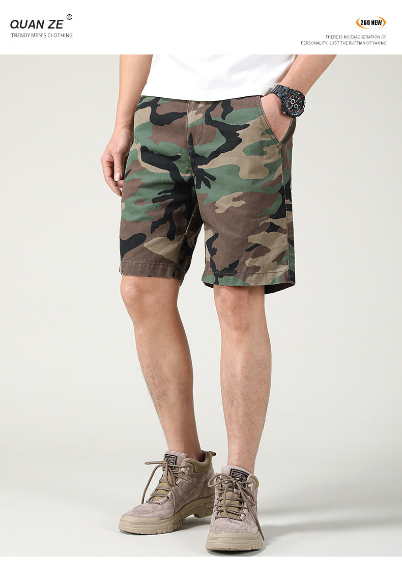 Herren Sommer Camouflage American Casual Slim Fit Loose Cargo Shorts | 2301