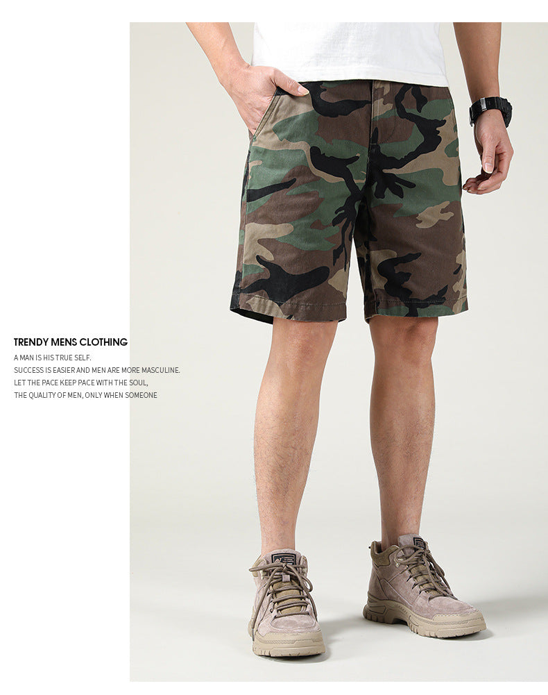 Herren Sommer Camouflage American Casual Slim Fit Loose Cargo Shorts | 2301