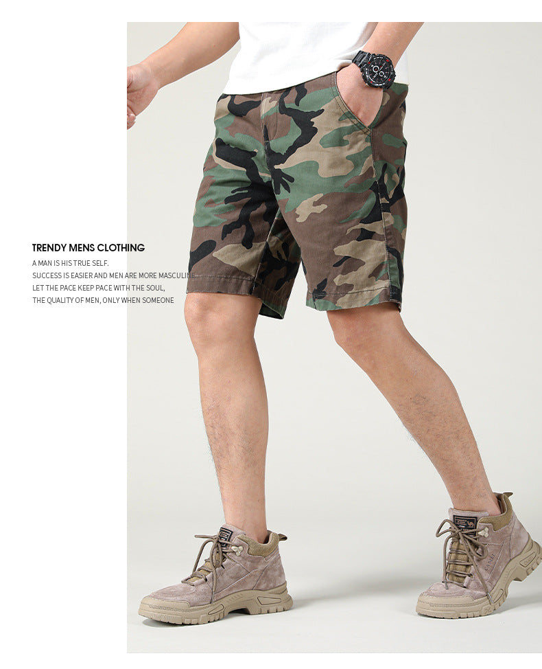 Herren Sommer Camouflage American Casual Slim Fit Loose Cargo Shorts | 2301