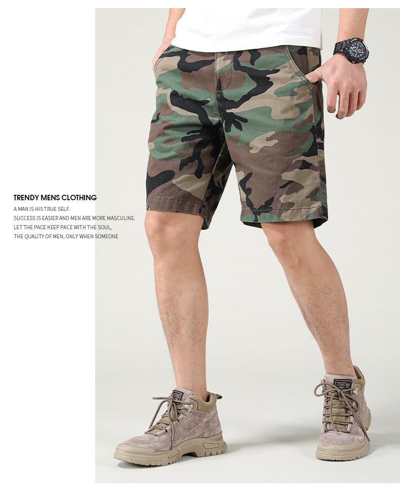 Herren Sommer Camouflage American Casual Slim Fit Loose Cargo Shorts | 2301