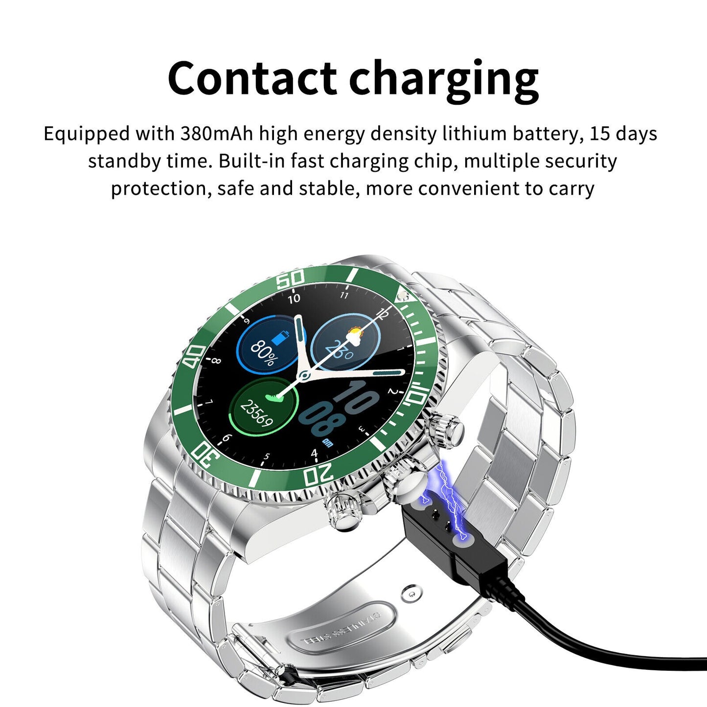 Herrenuhr Stahlarmband BT Call Smart Watch Rolex Style Business Sports Smart Watch | AW-12
