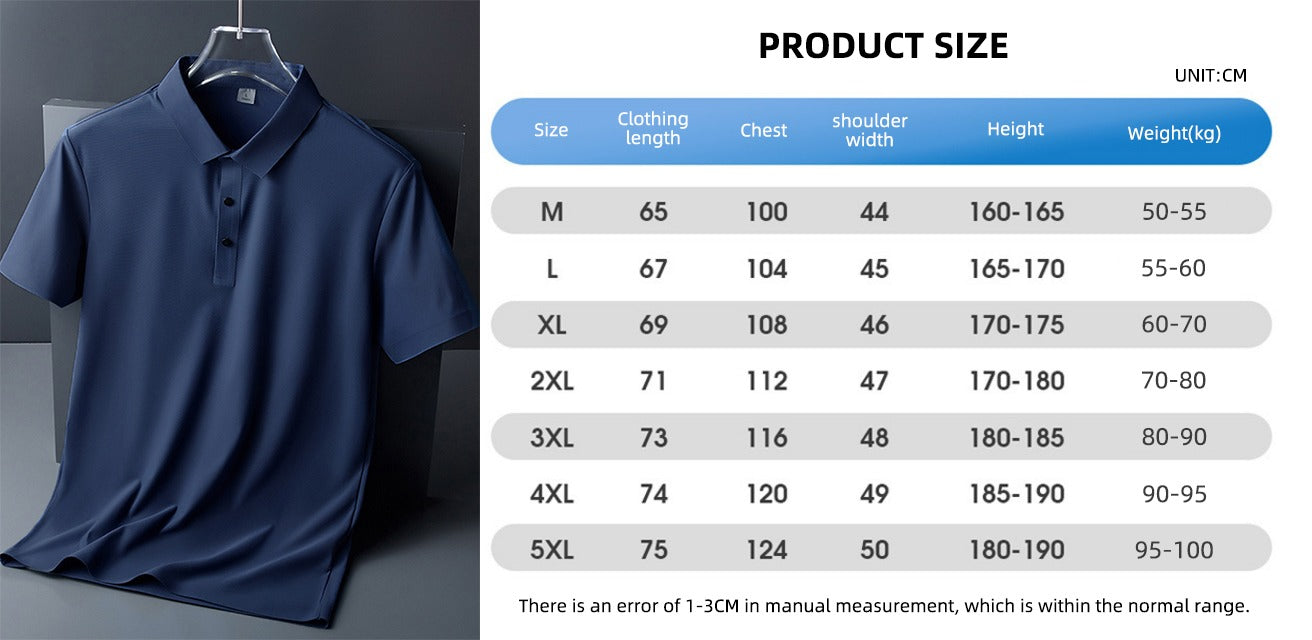 Herren Sommer Nahtloses T-Shirt Aus Eisseide Einfarbig Kurzarm Lässiges Stretch-Poloshirt | Y678