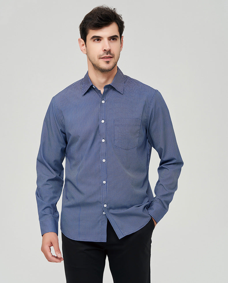 Herrenhemden Langarm Elastisch Falten Formelle Business Camisas Shirts | A7