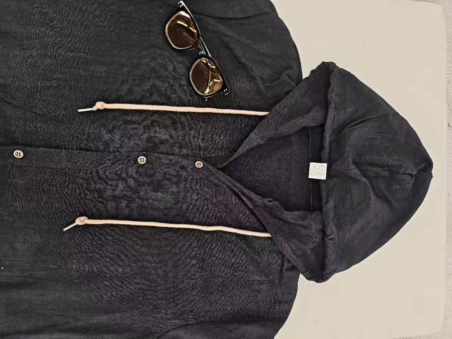 Herren Oversized Leinen Kapuzenhemd – Kurzarm Amekaji Casual Sommer Overshirt | 2455C