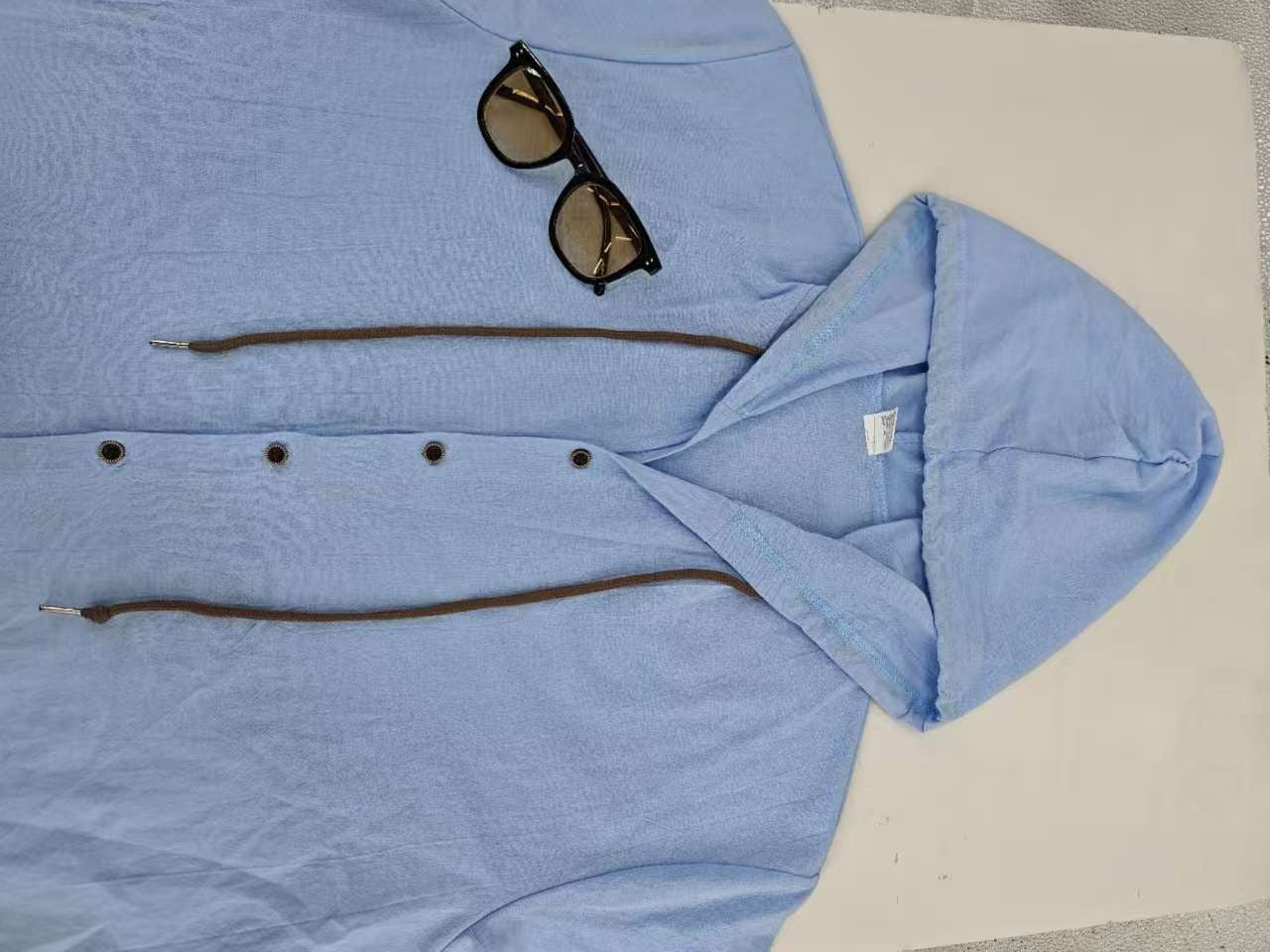 Herren Oversized Leinen Kapuzenhemd – Kurzarm Amekaji Casual Sommer Overshirt | 2455C