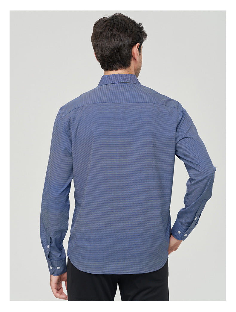 Herrenhemden Langarm Elastisch Falten Formelle Business Camisas Shirts | A7