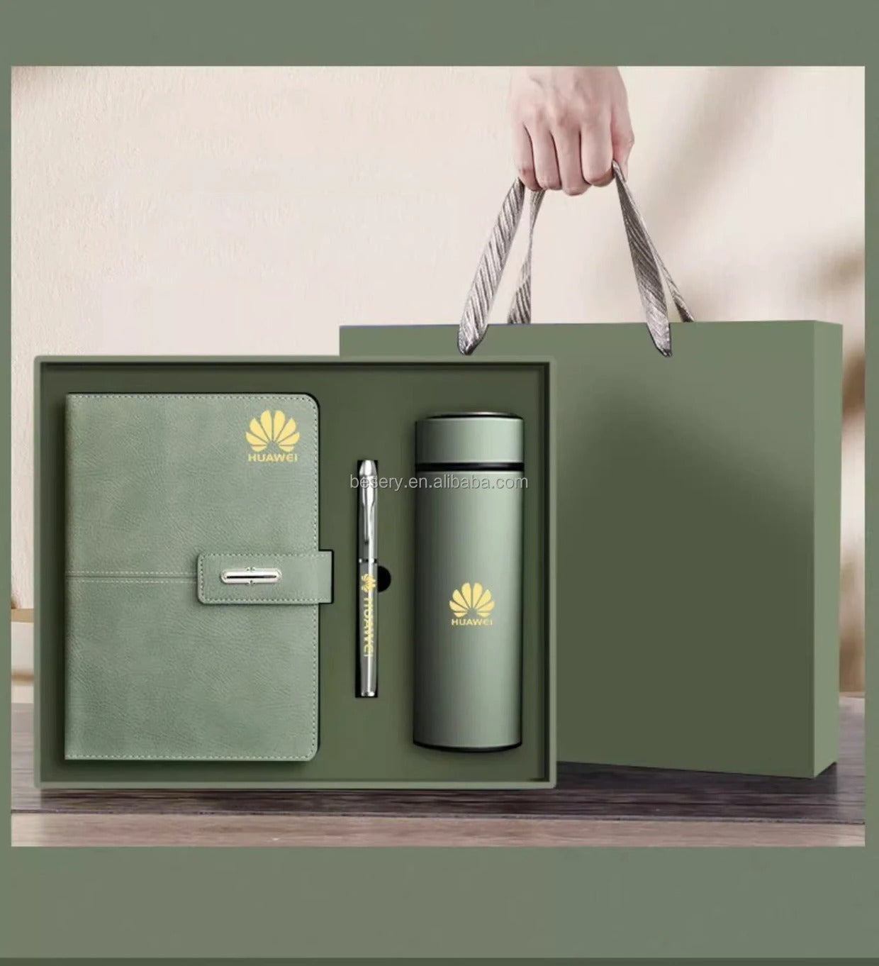 Premium A5 Notizbuch Geschenkset mit Stift USB-Stick & Thermobecher Geschenkset | 11111