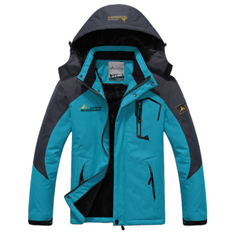Wasserdichte Skijacke für den Winter, warme Fleecejacke für den Außenbereich, wasserabweisend, Windjacke, Kapuzenjacke, Übermantel | TJ153
