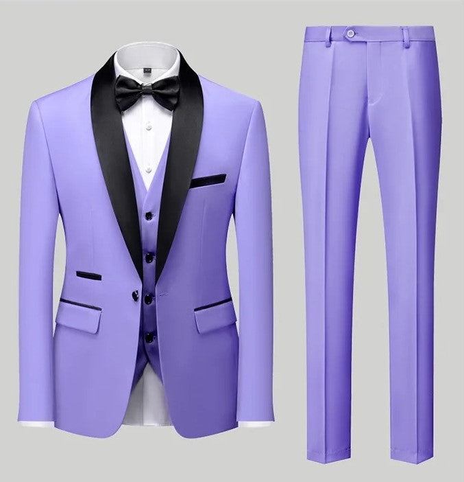 3-teiliger Herrenanzug, Smart Fit, formelles Business-Hochzeits-Smoking-Set, Blazer, Weste und Hose | Erhältlich in 11 Farben