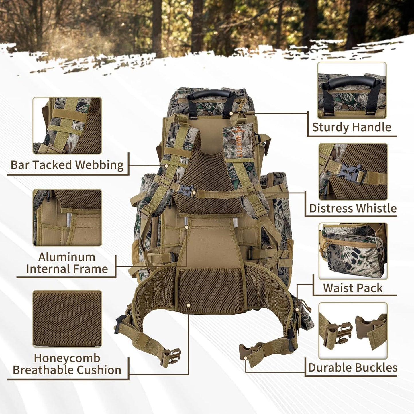 Kane 3D Tactical Jagdrucksack – Große multifunktionale Outdoor-Tasche | HUNT01