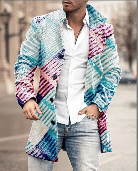 Hochwertiger Herren Wollmantel Winter Schöner neuer Designmantel | K5