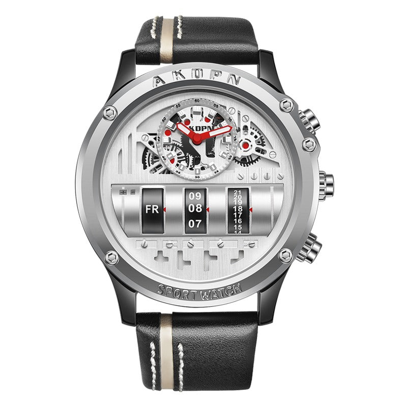 Herren Armbanduhren Militär Sport Quarz Einzigartige Drehdatum Lederarmbanduhr | A9022