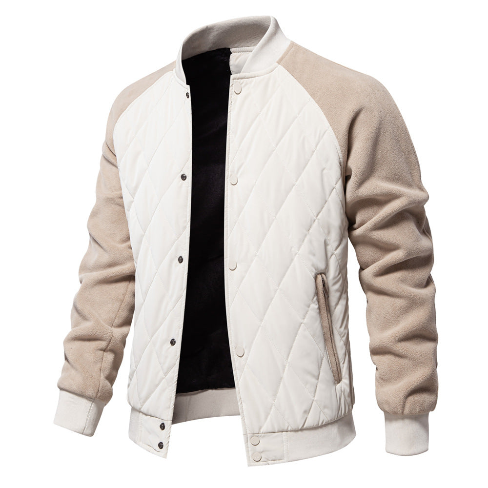 Stylische Herren Steppjacke mit Fleecefutter, Doppeltaschen & Raglanärmeln – Perfektes Freizeitoberteil | JK812