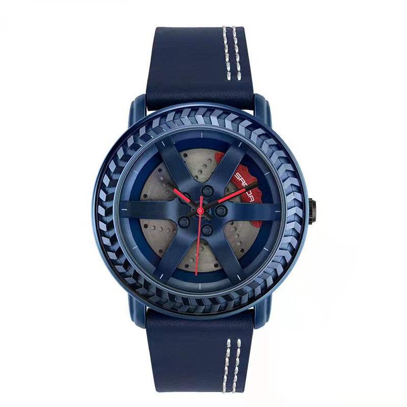 Herrenuhren Hochwertige Quarz-Drehuhr mit wasserdichtem Auto-Rad-Armband | 1050