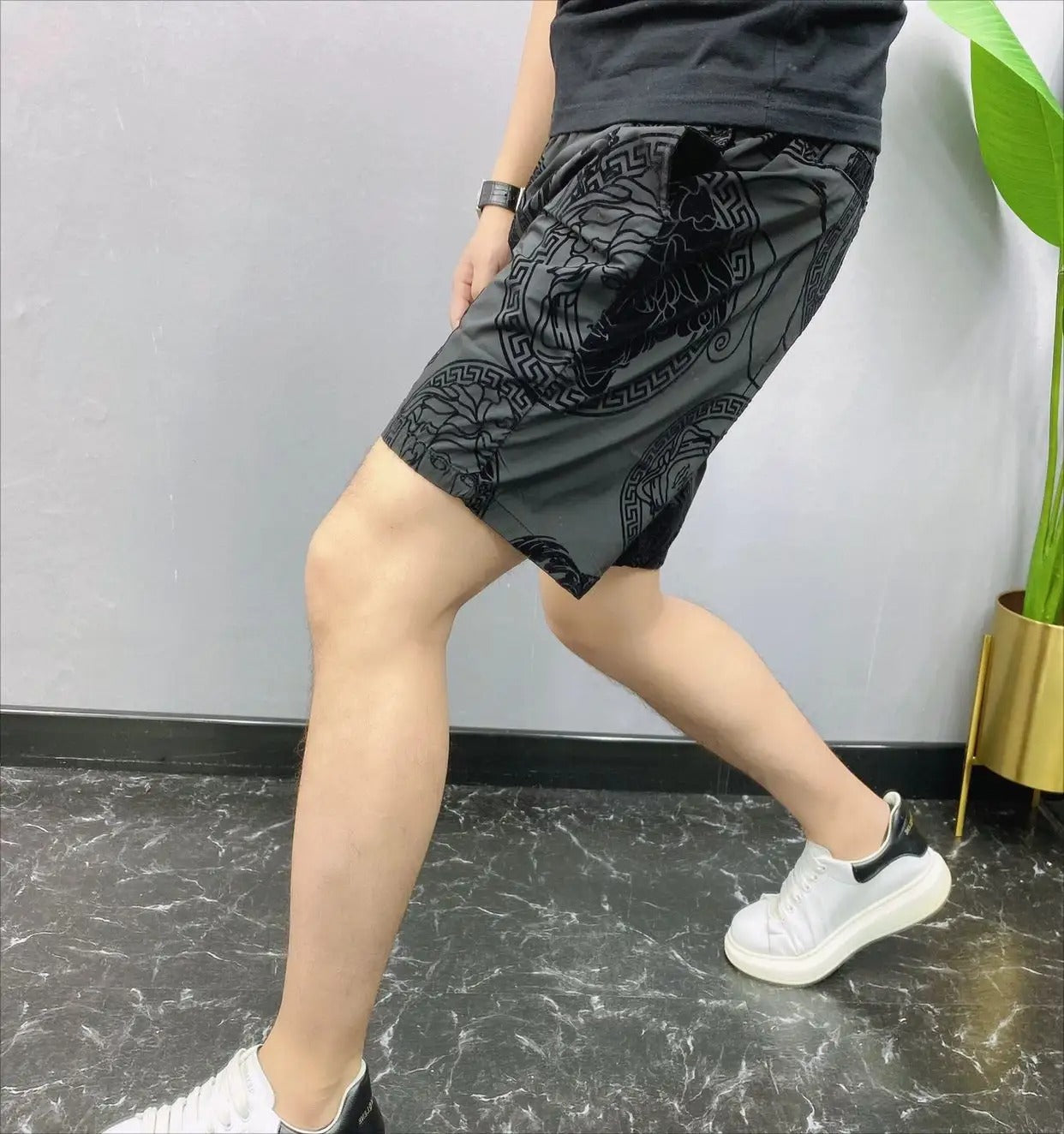 Lässige Polyester-Shorts für Herren, beflockt, kurze Shorts für den Sommer und den Strand, bedruckt | #71