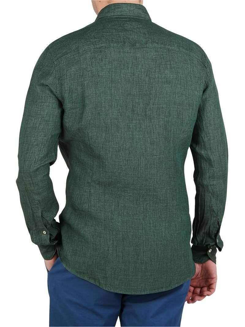 Herren Casual Langarm Reverskragen Hemd & Shorts Comfort Fit Anzug | DHX2
