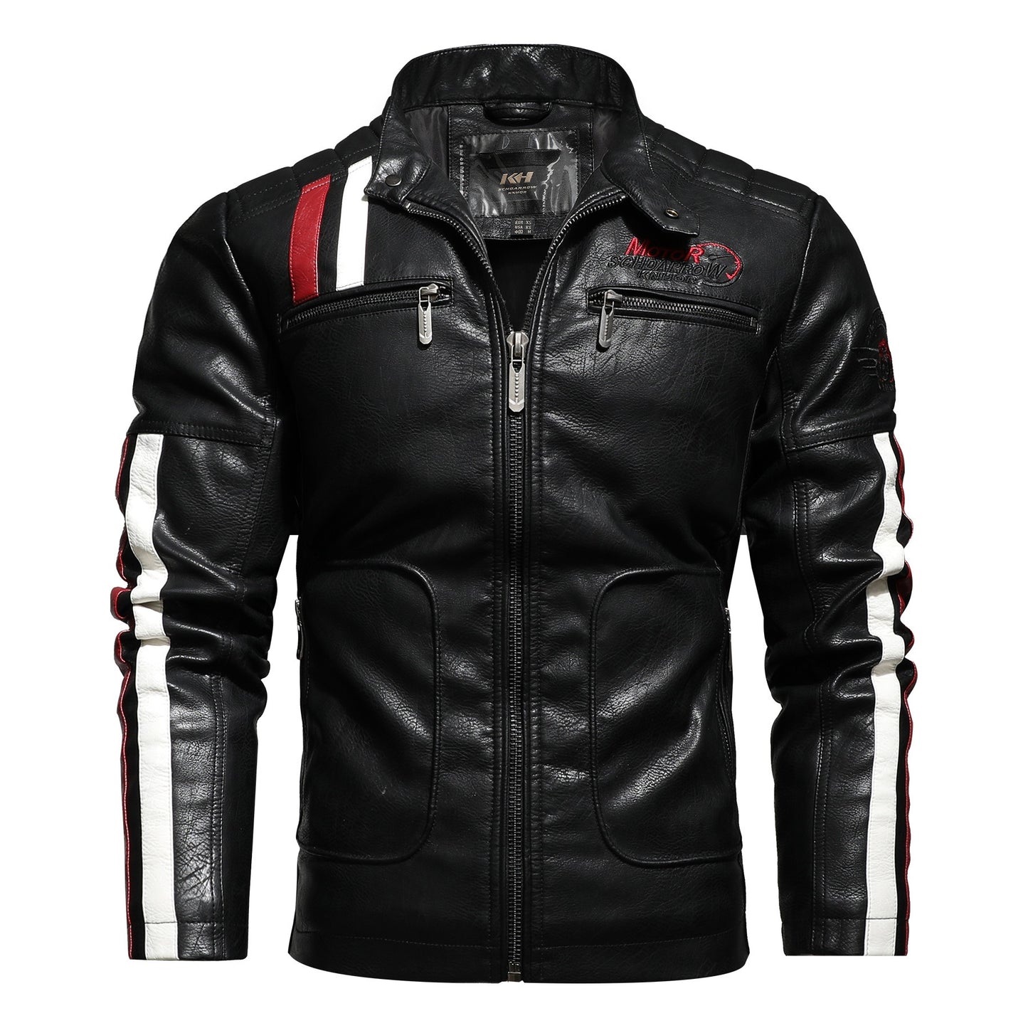 Herren Lederjacke Farblich passende Motorrad Pu Lederjacke | KH-168