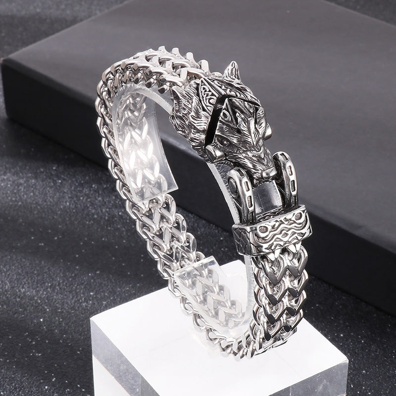 Herren Wikinger Tierarmband Wolf, Adler, Schlange Edelstahlarmband | KB179515-MZOZ