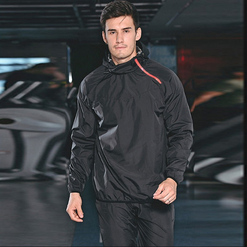 Herren Laufpullover Zweiteiliges Set Gewichtsverlust Kontrolle Körperfett Sauna Schwitzanzug | YJ9681