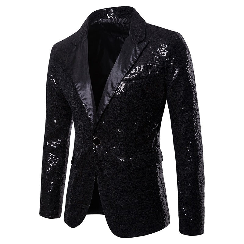 Herren Performance Blazer Pailletten Anzugjacke Fit Hochzeitsmantel | X36-X20