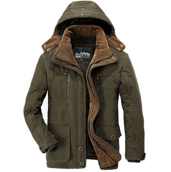 Neue Winterjacke mit dicker, warmer Wattierung aus Baumwolle, Windjacke mit Kapuze, Parka, Übergröße | 13029